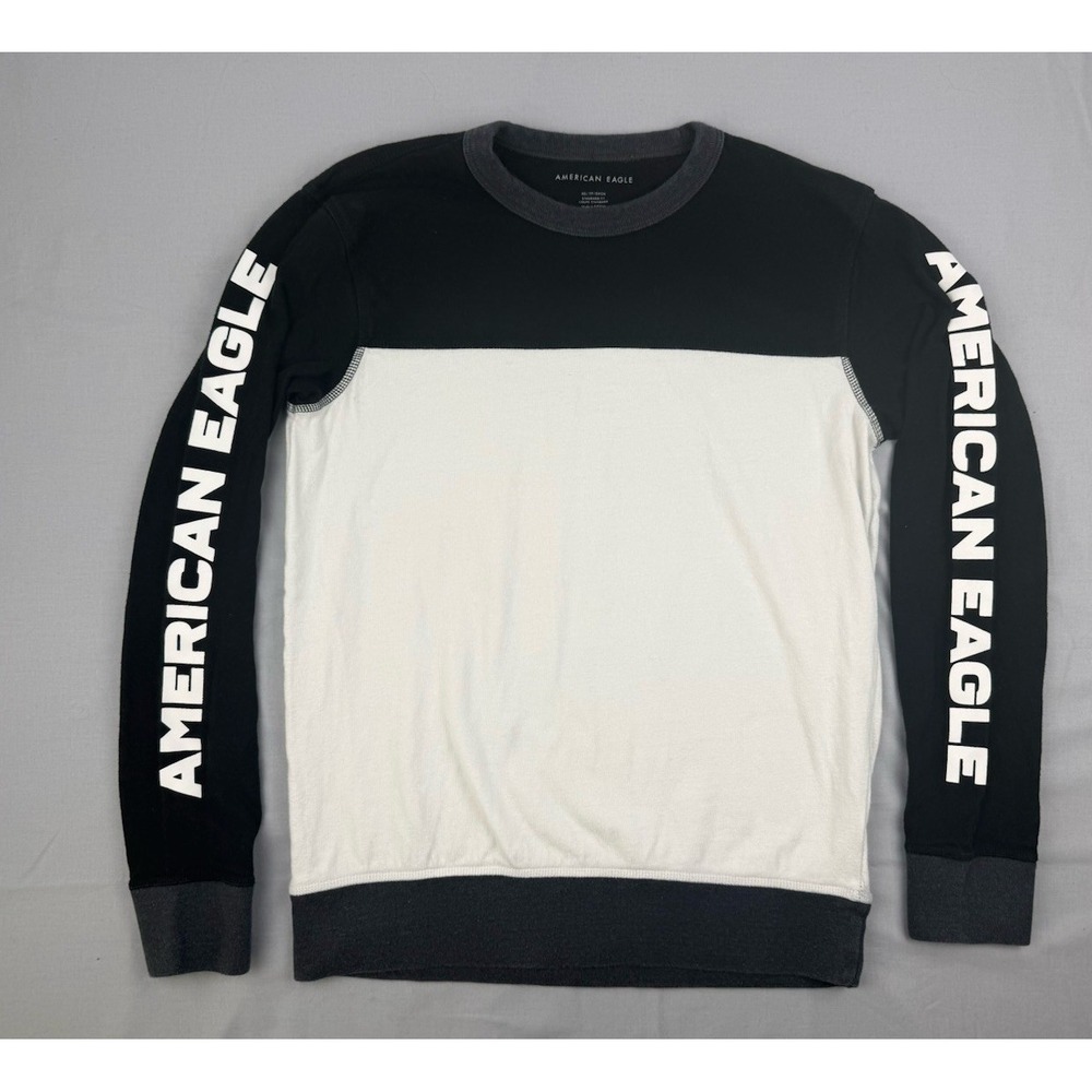 American Eagle Colorblock Sweatshirt Logo Sleeve Streetwear XS